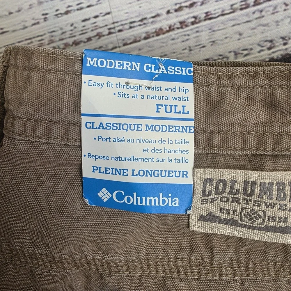 New Columbia Pant Men 33x30 Ultimate ROC Brown Chino‎ Khaki Outdoor Omni Shield